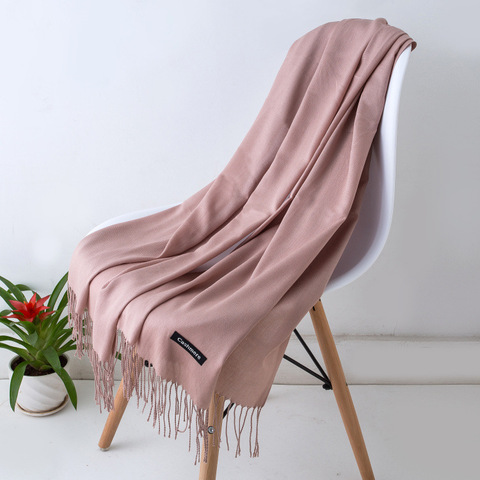 Women Scarf Soild Winter Cashmere Scarves Spring Summer Thin Pashmina Long Shawl Wraps Female Head Scarf Hijab Stoles Unisex ► Photo 1/6