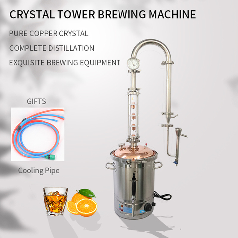 HOOLOO Small Home Pure Copper Crystal Tower Distiller CT20Cu Household Moonshine Still Brewing Distillation Machinery ► Photo 1/6