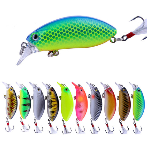 Hengjia 1pcs Diving Crankbait with Feather Hooks Artificial Hard Crank Bait 6CM 9.5G 10 Colors Wobblers Fishing Lure Tackle ► Photo 1/6