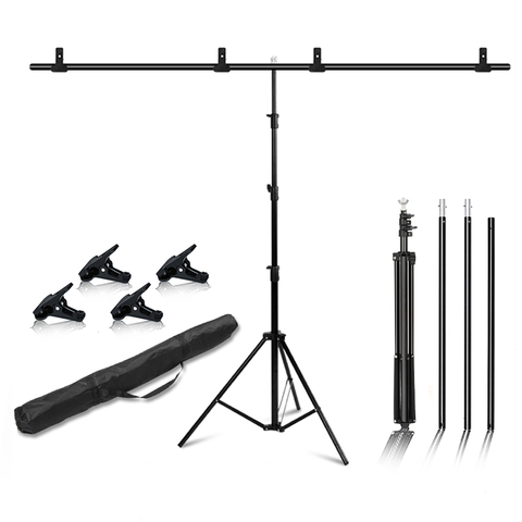 Photography T-Shape Background Frame Photo Backdrop Stands Support System Stands With Bag Clamps For Photo Studio Multiple Sizes ► Photo 1/6