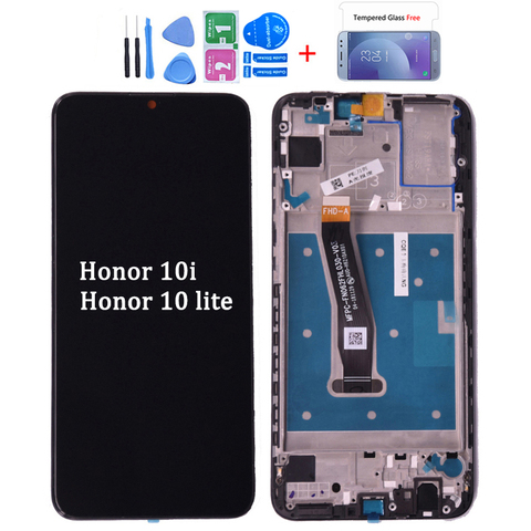 100% Original For Huawei Honor 10 lite LCD Display with Touch Screen Digitizer Assembly With Frame For honor 10i HRY-LX1 LCD ► Photo 1/6
