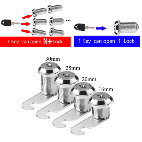 Same key 16/20/25/30mm Drawer Locks With 2 Keys Lock Furniture Hardware Door Cabinet Lock For Office Desk Letter Box Cam Locks ► Photo 1/6