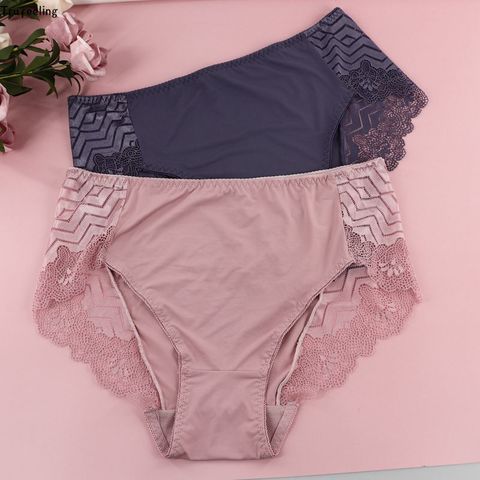 Trufeeling Sexy Lace Sheef Underwear Women Plus Size 2XL 3XL 4XL 5XL Female Brief For Ladies Mid-rise Underpant 6 Colors Panties ► Photo 1/6