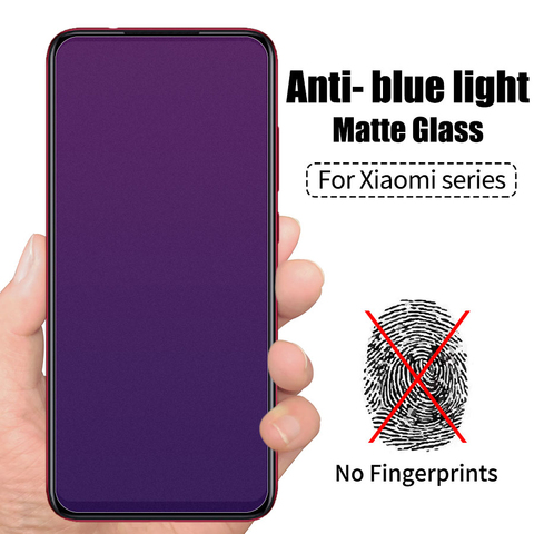 Matte Frosted Anti UV Tempered Glass for Xiaomi Poco X3 NFC X2 F2 Pro Blue Purple Screen Protector for Redmi K30 Ultra Film ► Photo 1/6