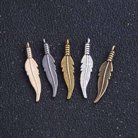 20PCS 6*31mm Four Color Zinc Alloy Feathers Charms Diy Jewelry Findings Jewelry Accessories Wholesal ► Photo 1/6