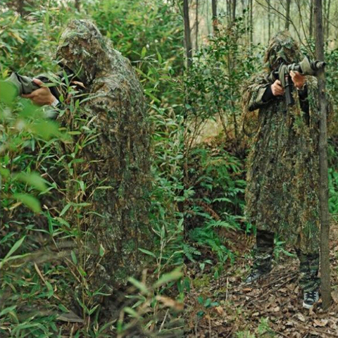 Military Equipment Tactical Hunting Clothes Ghillie Suits Woodland Camouflage Clothing Airsoft Sniper Birdwatch Jacket + Pants ► Photo 1/6