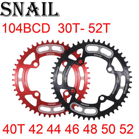 SNAIL Chain ring 104 BCD round 30t 32t 34t 36t 38t 40t 42t 44t 46t 48t 50t 52t tooth single tooth plate MTB Mountain bike 104BCD ► Photo 1/6