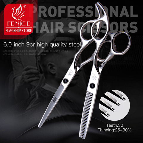 Fenice 6 inch Hair Cutting Thinning Scissors Set Professional Hairdressing Shears Children's Family Combination Tools Set ► Photo 1/6