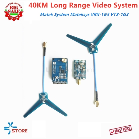 40KM Matek System Mateksys VRX-1G3 VTX-1G3 1.3GHz FPV 2CH-9CH 630mW Video Transmitter Wid Band Receiver RC Drone Long Range ► Photo 1/6