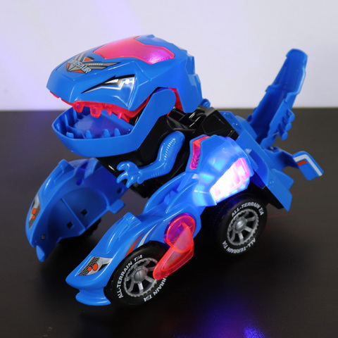 ttransforming dinosaur led car robot dinosaur toy With Light Sound for Kids Christmas Toy Gift Auto-deformed Dino Racer Car ► Photo 1/6