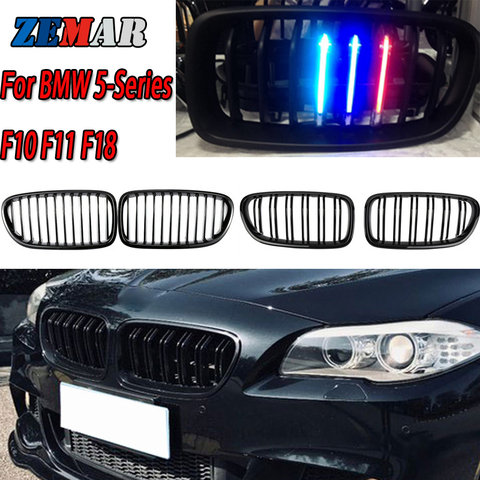 Carbon/Black Front Bumper Racing Grills Kidney Grilles For BMW F10 F11 F18 5 Series 520i 523i 525i 530i 535i M Sport Accessories ► Photo 1/6