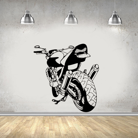 Large Motorcycle Motorbike Wall Decal Garage Boy Room Motocross Racing Sport Car Vehicle Wall Sticker Bedroom Office Vinyl Decor ► Photo 1/6