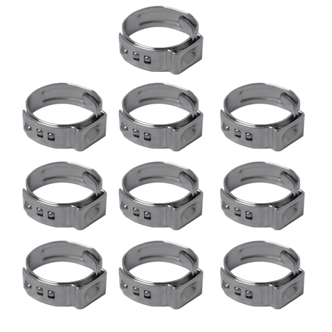 10 Pieces Stainless Steel Single Ear Hose Clamp O Clips 10 x 12.8-15.3mm ► Photo 1/5
