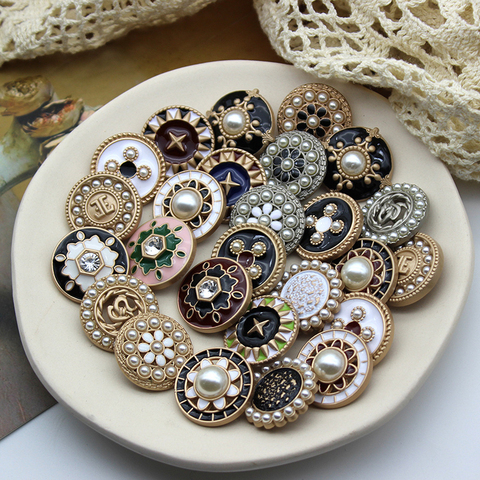 Retro Metal Buttons For Clothing Suit Coat Shirt Scrapbooking Accessories DIY Crafts Sewing Material Apparel Decor Button 10PCS ► Photo 1/6