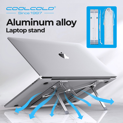 COOLCOLD Laptop Stand Height Adjustable Aluminum Laptop Riser Holder Portable Ergonomic Notebook to 17 inch for MacBook Air Pro ► Photo 1/6