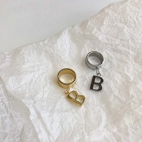 Finger Rings Opening Design Rings Fashion Autumn French Irregular Letter B Adjustable Geometric for Women Men Jewelry ► Photo 1/4