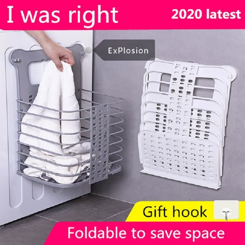 1PCS Foldable Laundry Basket  Portable Dirty Clothes Storage Basket Wall-mounted Clothes Storage Basket Clothes Storage Bucket ► Photo 1/6