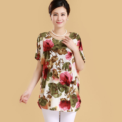 Women Loose Tees Summer Casual Fashion Print Short Sleeve Plus size Hot Selling codes Large Tops ► Photo 1/6