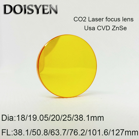 USA CVD ZnSe  Focus Lens Dia.18 19.05 20 25 38.1mm FL38.1 50.8 63.7  76.2 101.6 127mm  for Laser Engraving Cutting Machine ► Photo 1/6