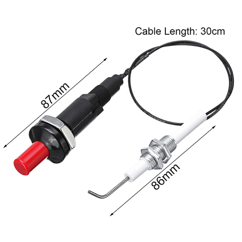 Sale New 1Set Piezo Spark Ignition Set With Cable 30 cm Long Push Button Kitchen Lighters Home Appliance Accessories ► Photo 1/6