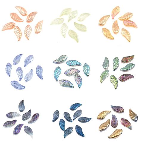 DoreenBeads Glass Beads Leaf AB Rainbow Color For Jewelry DIY Findings Necklace Earrings Accessories Components ,50 PCs ► Photo 1/6