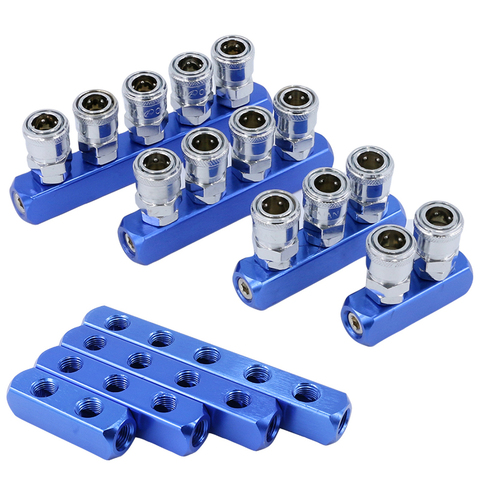 Compressor Fittings 1/4 Quick Connector Air Gas Distributor Pneumatic Fitting C Type Coupler Manifold Multi Splitter Pump Tool ► Photo 1/5