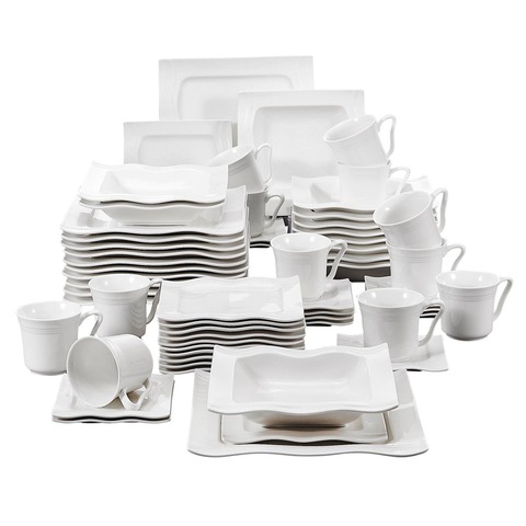 MALACASA Mario 60-Piece Porcelain Dinner Tableware Set with 12*Cups,Saucers,Dinner Soup Dessert Plates Set Service for 12 Person ► Photo 1/6
