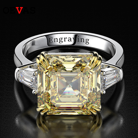 OEVAS 100% 925 Sterling Silver Created Moissanite Citrine Diamonds Gemstone Wedding Engagement Ring Fine Jewelry Gift Wholesale ► Photo 1/6