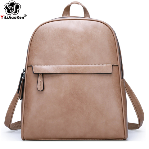 Vintage Backpack Women Leather Backpacks Female Shoulder Bag Large School Bags for Teenage Girls Travel Back Pack Sac A Dos 2022 ► Photo 1/6