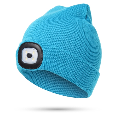 2022 New Child Headlight Cap 4 LED Night Lighting Beanie Hat with Light USB Rechargeable ► Photo 1/1