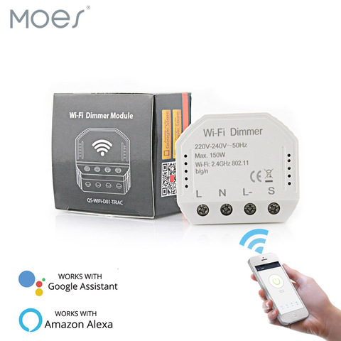 MOES WiFi Smart Dimmer PlugWireless Dimmable Socket-Brightness Adjust