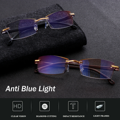 1 PC 1.0 To 3.0 Degree Presbyopia Glasses Unisex Ultralight Rimless Reading Glasses Anti Blue Light Radiation Readers Eyeglasses ► Photo 1/6