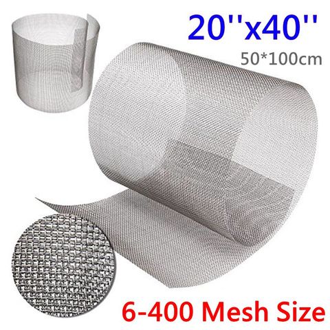 20''x40'' 6-400 Mesh Woven Wire Mesh 304 Stainless Steel Filtration Woven Wire Screen Mesh Screening Sheet Fix Net Tools ► Photo 1/6