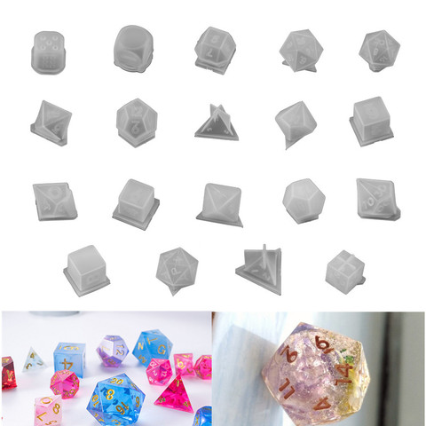 19 Style Dice Shape Silicone Molds Cuboid Dice Moulds for Resin Decorative DIY Carfts UV Epoxy Resin Mold Jewelry Making Tools ► Photo 1/6