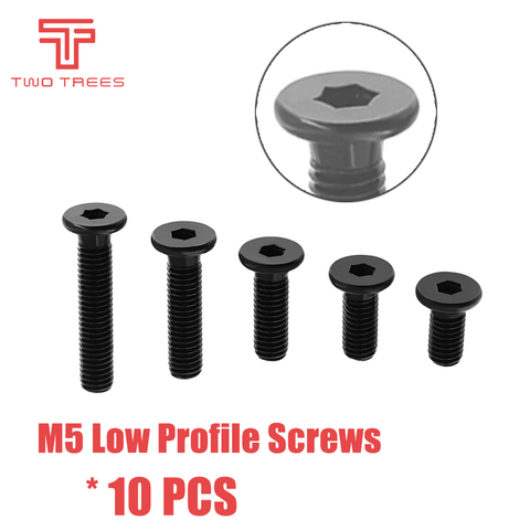 10pcs/lot 3D Printer Parts M5 Low Profile Screws M5*8/10/12/15/20/25/30mm black color M5 Low Profile Screws ► Photo 1/5