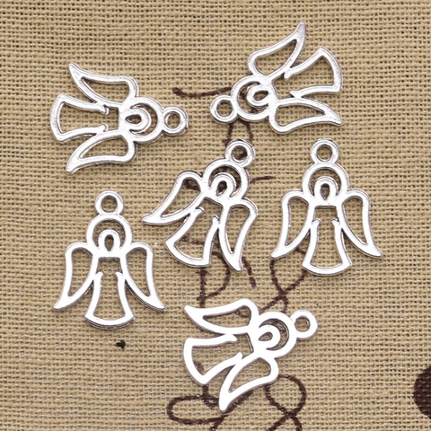 30pcs Charms Hollow Guardian Angel 20x12mm Antique Silver Color Pendants DIYCrafts Making Findings Handmade Tibetan Jewelry ► Photo 1/2