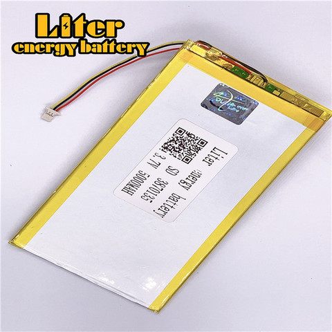 1.0mm - 3 wire plug  3.7 V 3870135 5000mah li-polymer battery Tablet PC 7 inch 8 inch ► Photo 1/3