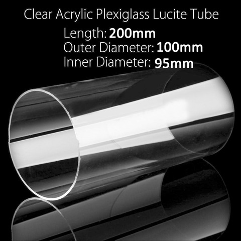 1pc 200mm Length Clear Acrylic Plexiglass Lucite Tube 100mm OD 95mm ID Diameter Acrylic Pipe For Organic Products Lamps Building ► Photo 1/5