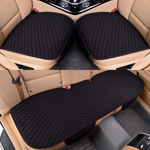 Auto-Time Flax Car Seat Covers Front/Rear/Full Set Car Seat Cushion Linen Fabric Seat Pad Protector Car Accessories Anti-slip ► Photo 1/6