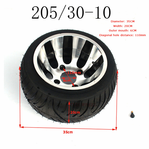 GOKART KARTING ATV UTV Buggy  205/30-10 Go Kart Karting Motorcycle Wheel Rim with Tubeless Tire Tyre ► Photo 1/6