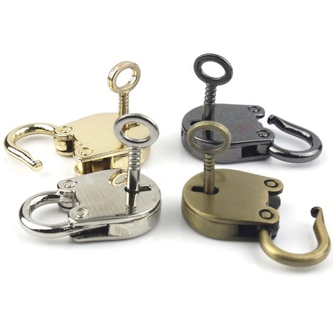 1Pcs Cat Shape Metal Mini Padlock Small Luggage Box Key Lock with Key Bag Suitcase Decor Accessories 4 colors available ► Photo 1/6