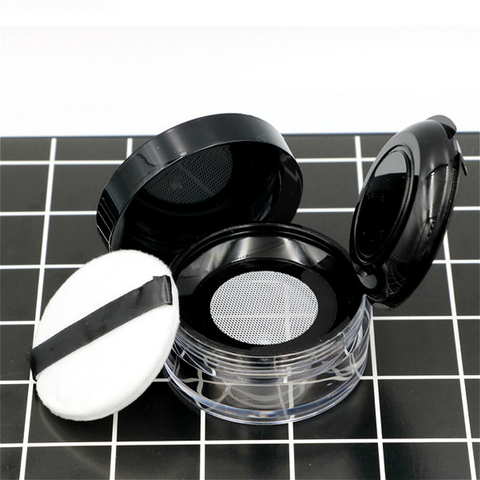 10types Portable Plastic Powder Box Handheld  Empty Loose Powder Pot With Sieve Cosmetic Travel  Makeup Jar sifter Container ► Photo 1/6