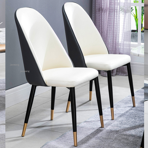 Customized Nordic Light Luxury Dining Chair Postmodern Home Dining Room Negotiation Chair Leather Back Chair Leisure Furniture ► Photo 1/1