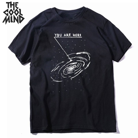 COOLMIND 100% cotton  summer loose men Tshirt cool oversized men t shirt o-neck space funny t-shirt male tee shirts ► Photo 1/6