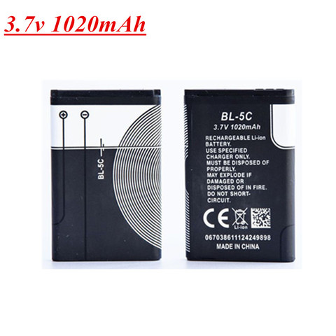 3.7V 1020mAh Battery BL-5C BL 5C For Nokia 6267 6270 6330 6555 6600 6620 6630 1100 1101 1110 1112 1208 1600 ► Photo 1/3