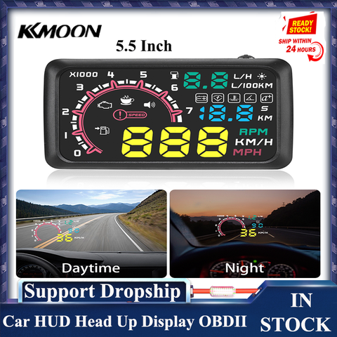 Universal 5.5 Inch Car HUD Head Up Display OBDII Interface 5.5