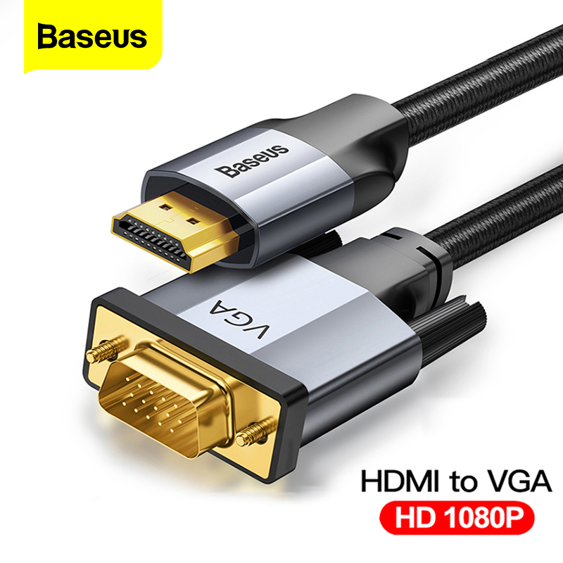 Baseus HDMI To VGA 1080P A Male to Male VGA to HDMI Audio Adapter Cable For Projector PS4 PC TV Box HDMI-VGA Converter - Price history Review | AliExpress