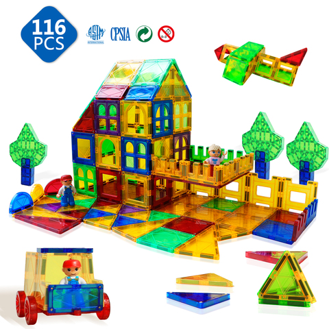 Romboss 116 Pieces Big 3D Magnetic Building Blocks Toys Construction Games Magnet Designer Educational Toys For Kids Gift ► Photo 1/6