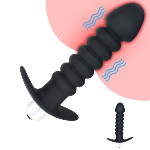 Anal Butt Plug Dildo Vibrator Prostate Massage Bead Single Vibration Modes Stimulator Butt Plug Sex Toy for Men Women Couples ► Photo 1/6
