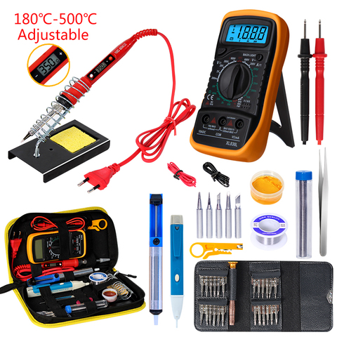 Soldering iron kit adjustable temperature 220V/110V 80W  Ceramic heater soldering tips 25 in 1 screwdriver Welding Tool Kits ► Photo 1/6